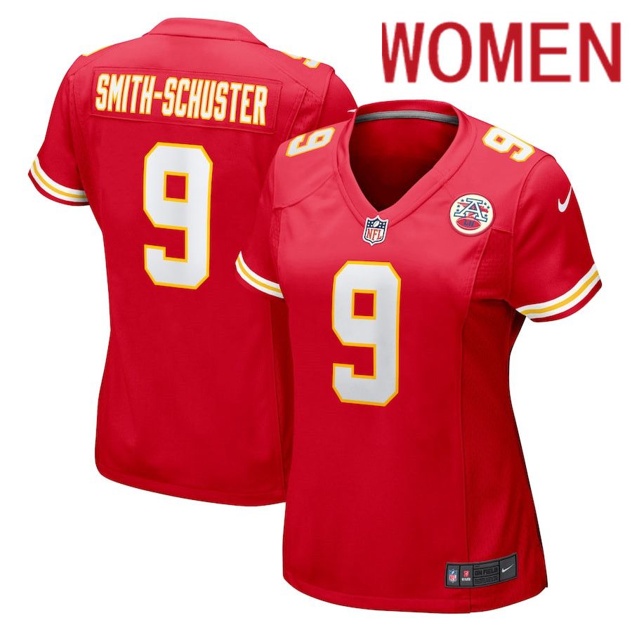 Women Kansas City Chiefs #9 JuJu Smith-Schuster Nike Red Game NFL Jersey->women nfl jersey->Women Jersey